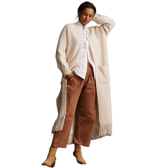 Anthropologie Manos Del Uruguay Fringed Duster Cardigan One Size - Picture 6 of 11